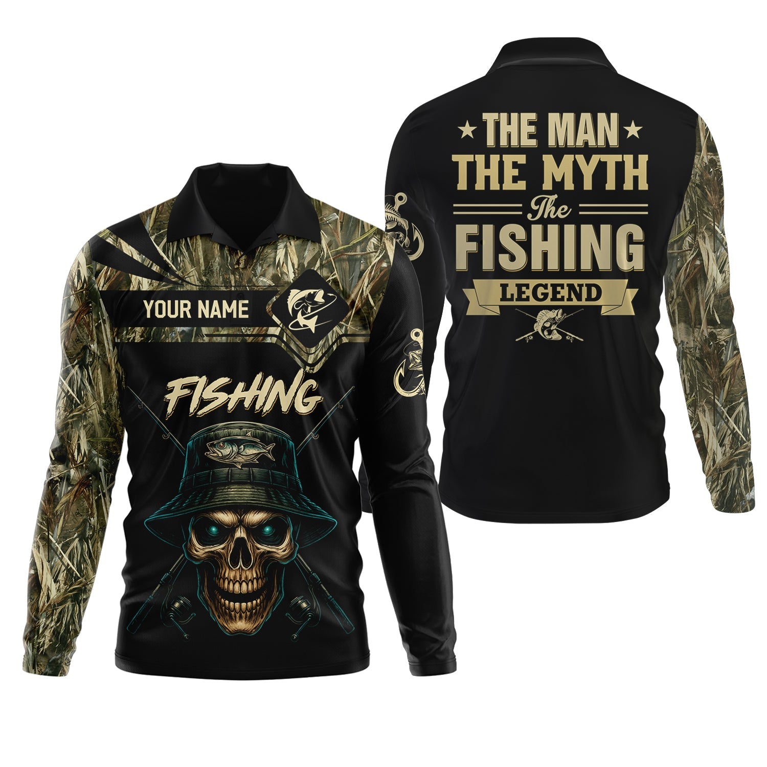 The Man The Myth The Legend, SPF Long Sleeve Shirts, SPF Shirts For Men, Fishing UPF Shirts, Sun Shirts For Men