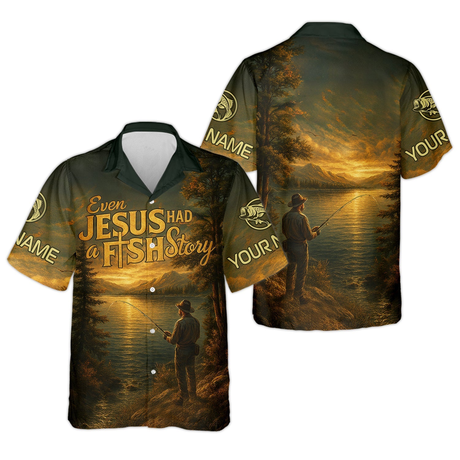 Bible Story Fish And Bread, Long Sleeve Fishing Shirts, SPF Shirts For Men, Fishing UPF Shirts, Sun Shirts For Men