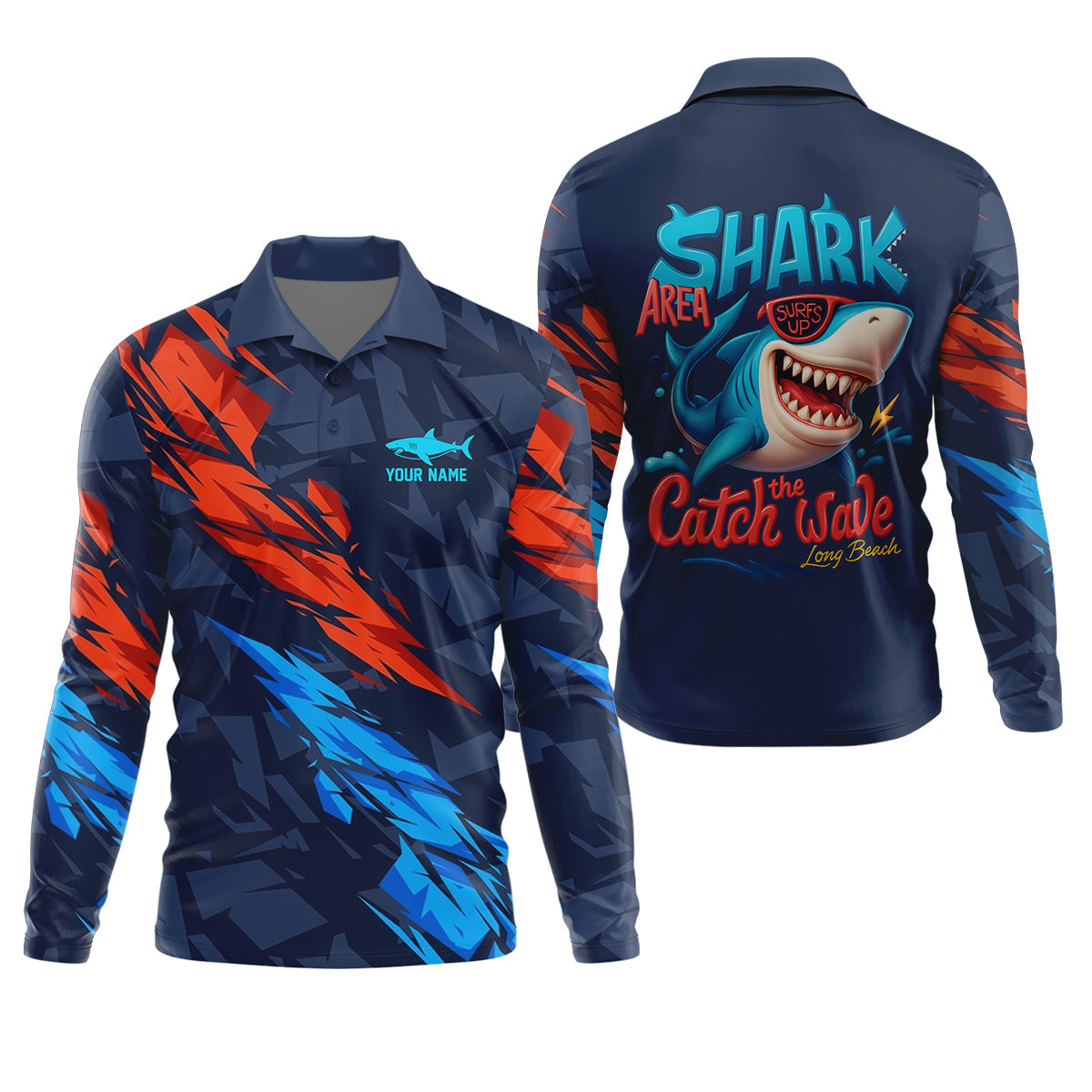 Shark Area Surf's Up The Catch Wave Funny Fishing Shirt, SPF Shirt For Men, Gift For Fisherman