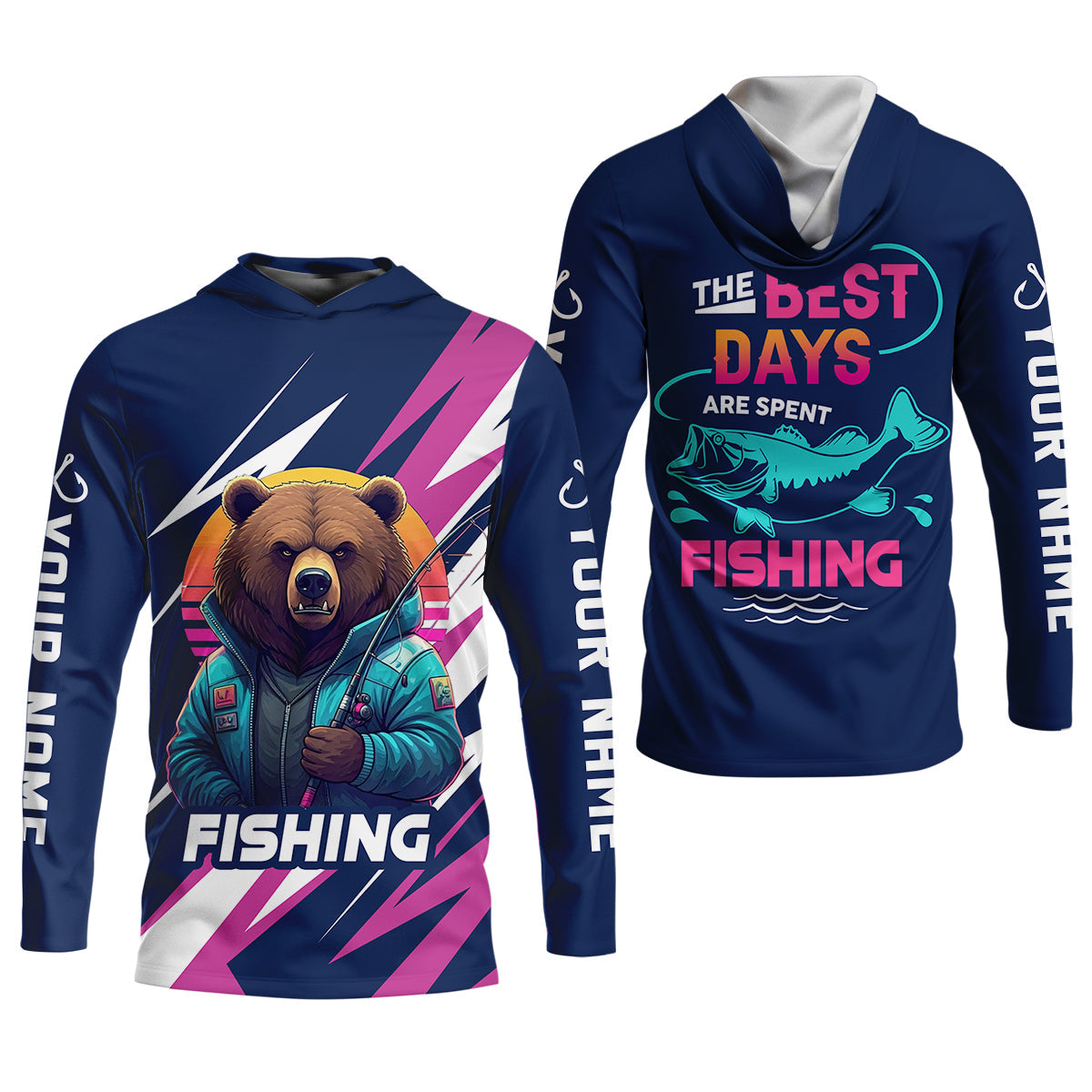 Gone Fishing, The Best Days Are Spent Fishing, Funny Bear Fishing Shirt, SPF Shirt, Fisherman Outfit, Mens Casual Shirts