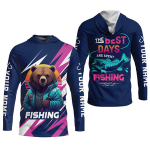 Gone Fishing, The Best Days Are Spent Fishing, Funny Bear Fishing Shirt, SPF Shirt, Fisherman Outfit, Mens Casual Shirts