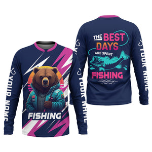 Gone Fishing, The Best Days Are Spent Fishing, Funny Bear Fishing Shirt, SPF Shirt, Fisherman Outfit, Mens Casual Shirts