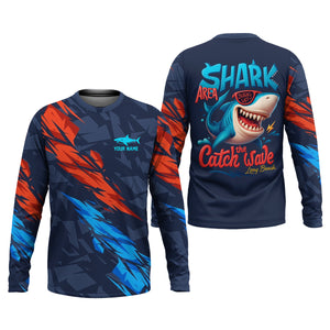 Shark Area Surf's Up The Catch Wave Funny Fishing Shirt, SPF Shirt For Men, Gift For Fisherman