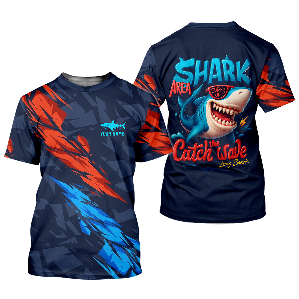 Shark Area Surf's Up The Catch Wave Funny Fishing Shirt, SPF Shirt For Men, Gift For Fisherman