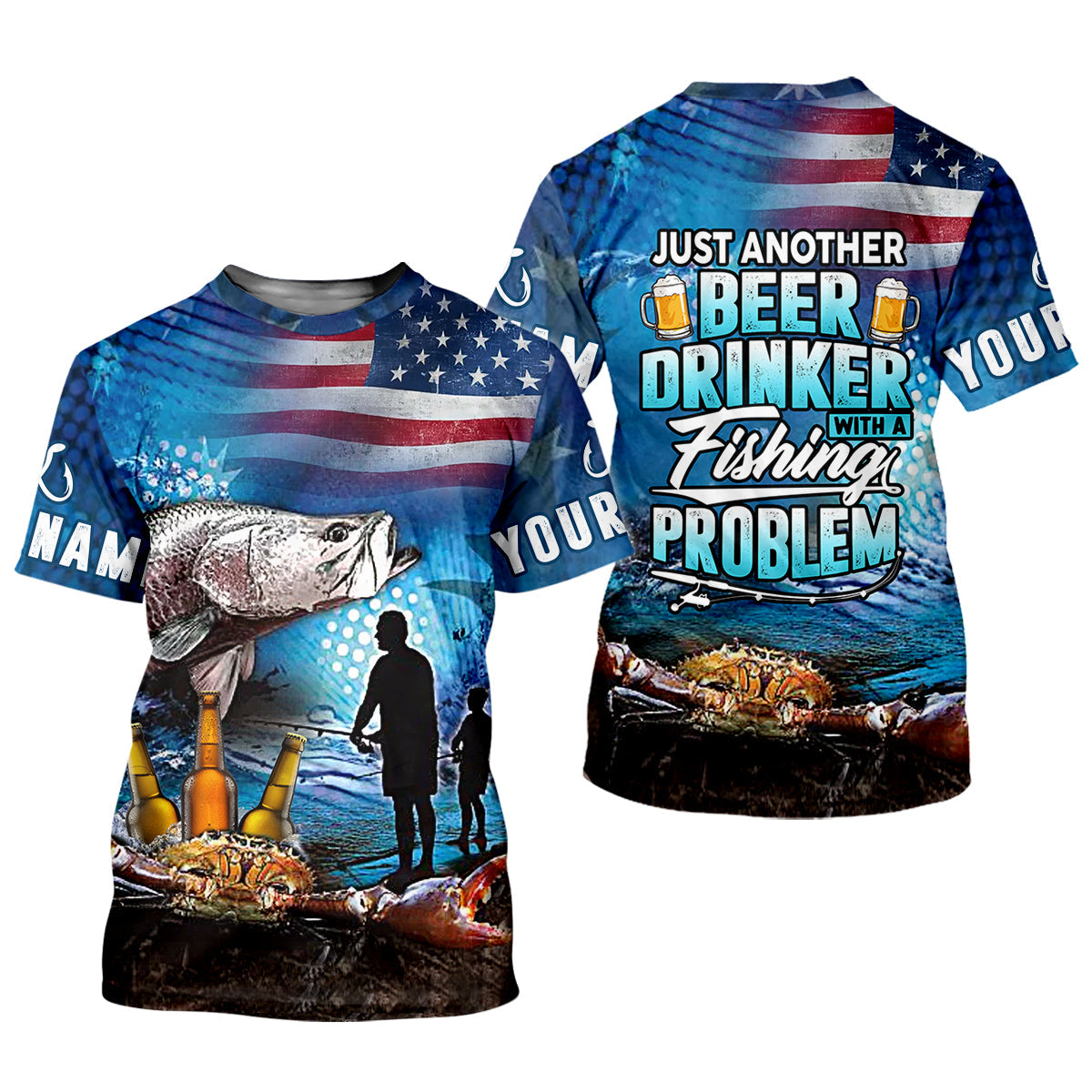 Just Another Beer Drinker With A Fishing Problem UPF Fishing Shirt, Funny Fishing Shirt, Women Fishing Shirts