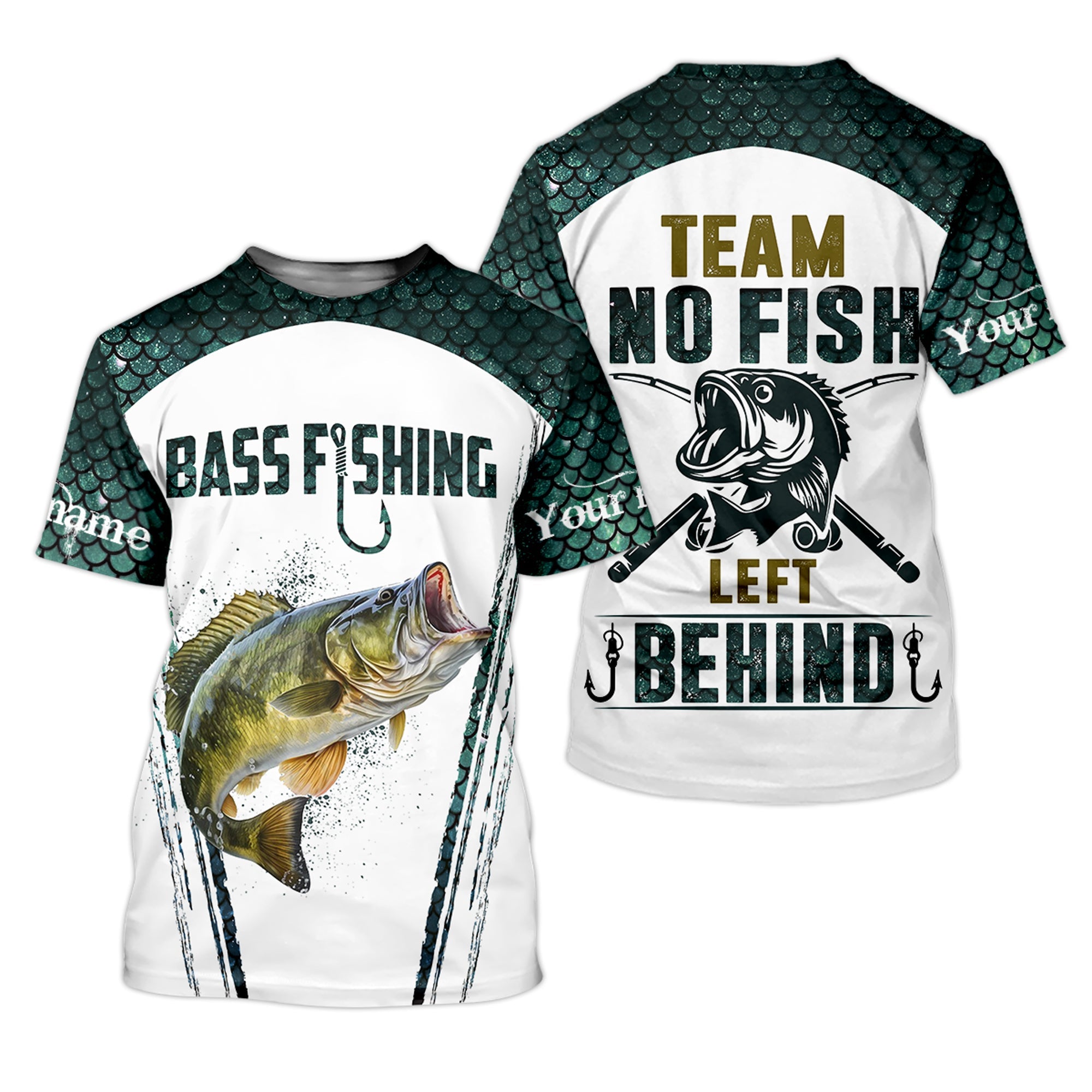 No Fish Left Behind, Team Fishing Shirt, Mens SPF Shirt, Fishing Gifts For Men, Bass Fishing