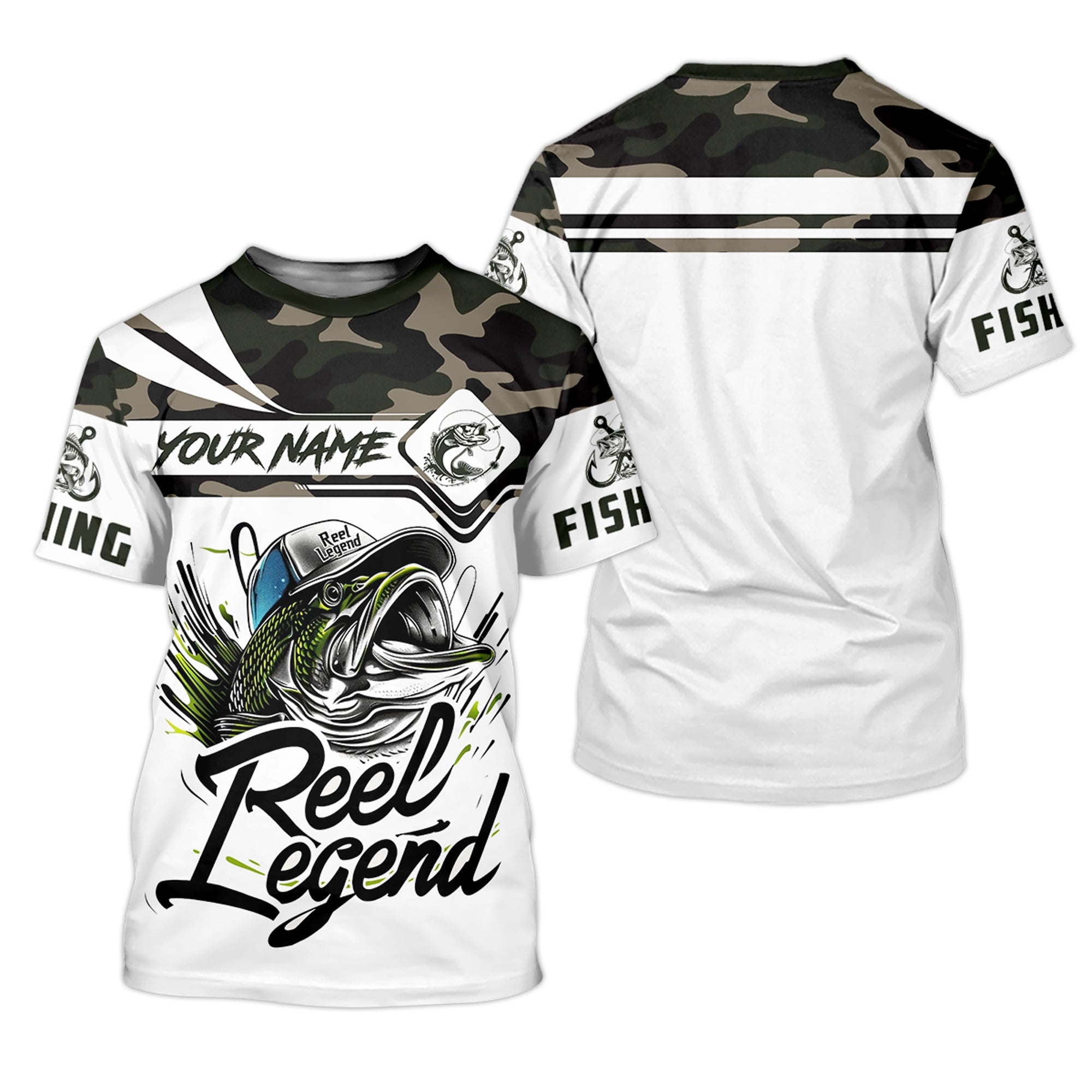 Camo Fishing Shirt, Fish Button Up Shirt, SPF Long Sleeve Shirts, Presents For Fishermen