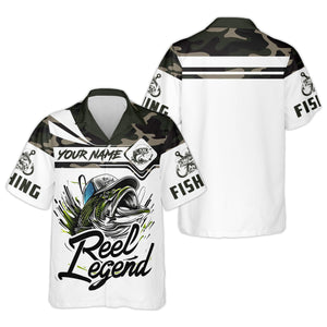 Camo Fishing Shirt, Fish Button Up Shirt, SPF Long Sleeve Shirts, Presents For Fishermen