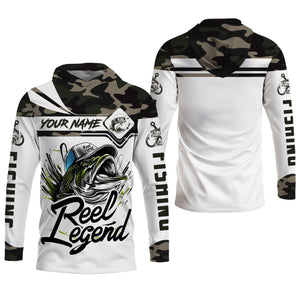 Camo Fishing Shirt, Fish Button Up Shirt, SPF Long Sleeve Shirts, Presents For Fishermen